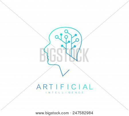 Vector Template Artificial Intelligence Logo. Artificial Intelligence Icon, Logotype, Symbol. Artifi