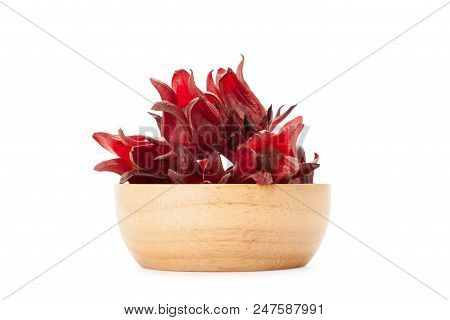Red Roselle Wooden Bowl
