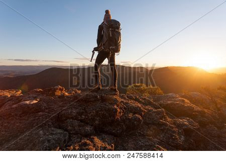 Nothing Can Substitute Experience.  Standing On The Edge Of Mt Victoria  As The Golden Sun Dips Low 