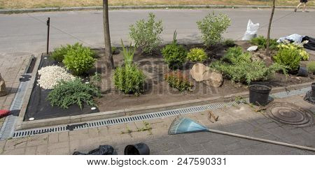 Large Cobblestones On The Alpine Hill, In The Making.