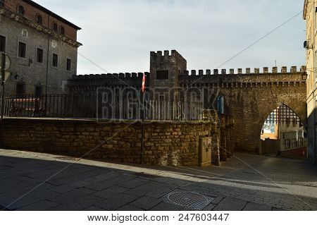 Medival Wall That Gives Access To The Old Town In Vitoria. Architecture, Art, History, Travel. Decem