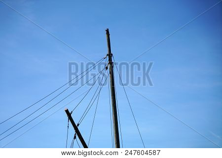 One Of The Last Big Professional Fishermen Ships On The Danube Near Regensburg In Germany