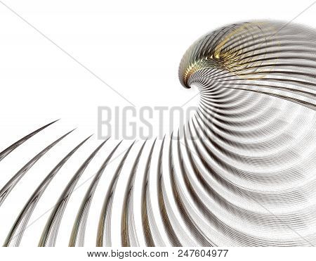 Abstract Fractal Eagle Or Vulture Or Bird. Fractal Illustration Of A Bald Eagle. Shiny Wings To Fant