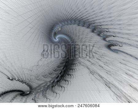 Abstract Fractal Eagle Or Vulture Or Bird. Fractal Illustration Of A Bald Eagle. Shiny Wings To Fant