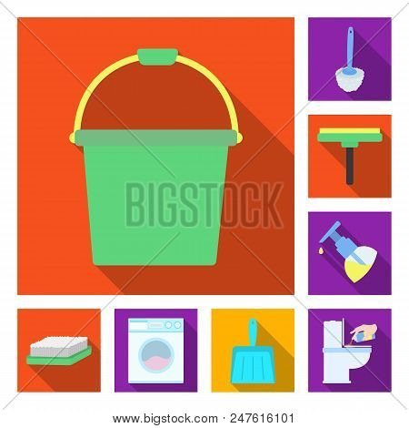 Cleaning And Maid Flat Icons In Set Collection For Design. Equipment For Cleaning Vector Symbol Stoc