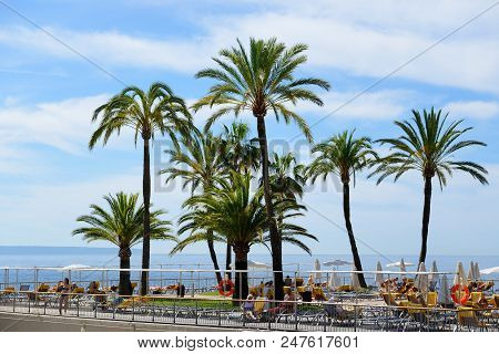 Mallorca, Spain - May 29: The Tourists Enjoiying Their Vacation On The Beach On May 29, 2015 In Mall