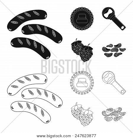Bar, Pub, Restaurant, Cafe .pub Set Collection Icons In Black, Outline Style Vector Symbol Stock Ill