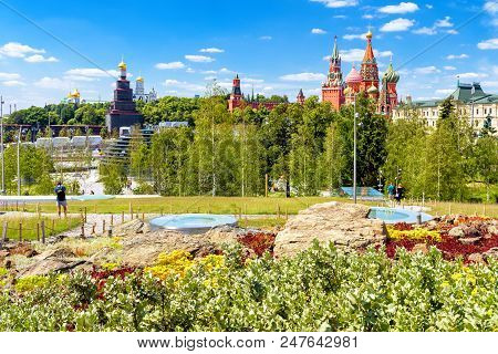 Zaryadye Park Overlooking The Moscow Kremlin