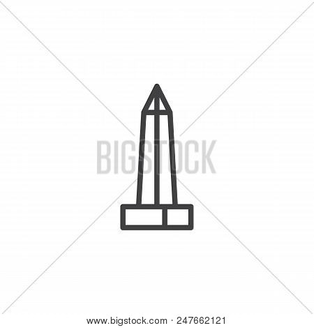 Egyptian Obelisk Outline Icon. Linear Style Sign For Mobile Concept And Web Design. Luxor Obelisk Si
