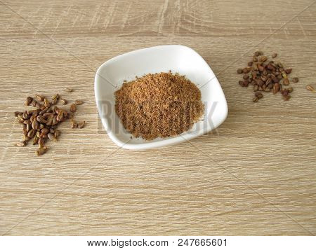 Grape Seed Flour From Grape Seeds In Bowl
