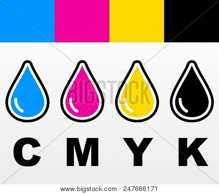 Illustration Of Four Color Drop Icons Design