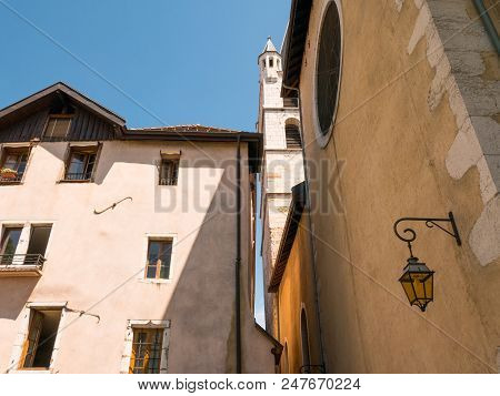 Detail On Windows And Roof Of A Historic House In The Center Of Annecy, France