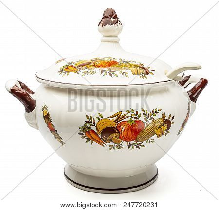 Vintage Tureen On A White Background