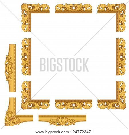 Baguette, Frame Of Gold Color Of Selective Length