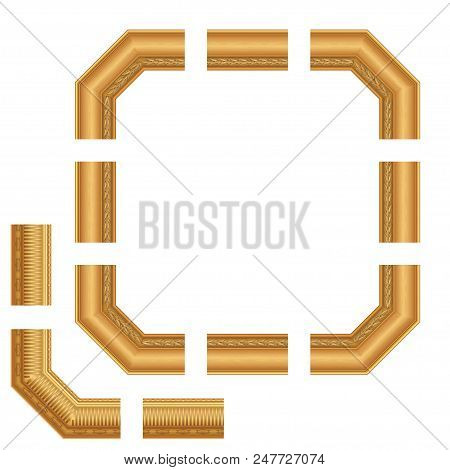 Baguette, Frame Of Gold Color Of Selective Length