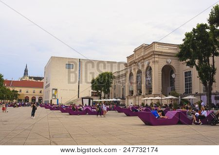 Vienna, Austria - May, 22: View Of The Museumsquartier On May 22, 2018