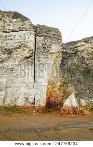 A Vertical Cliff-face Fissure At Blast Beach, Dawdon