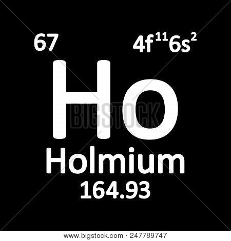 Periodic Table Element Holmium Icon On White Background. Vector Illustration.