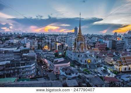 Image Of The Bankok, Thailand Skyline Taken 05/19/2018 From Atop The Center Park Hotel Over Looking 