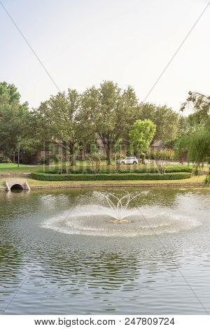 Community Lake With Outfall Sewer In America