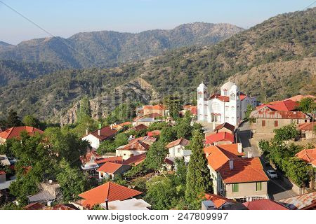 Cyprus - Nicosia District. Mountain Village Aerial View - Pedoulas.