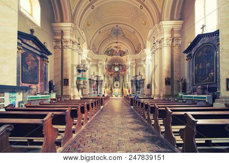 RADNA, 01 JULY 2018 - Interior view of Maria Radna Franciscan Monastery in Arad, Romania , Europe