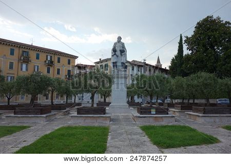Statue Of Daniele Comboni In Verona City