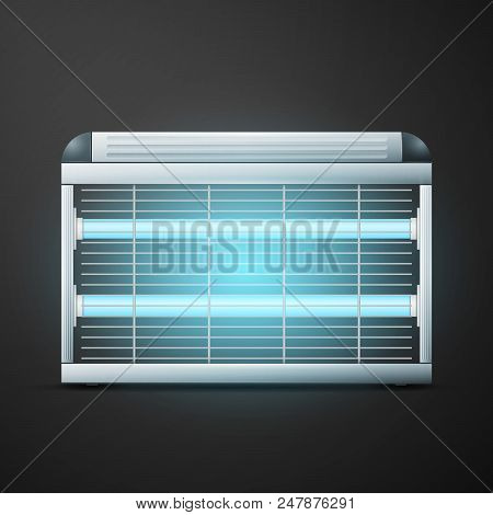Realistic Electric Mosquito Trap On Dark Background