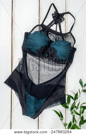 Women's Underwear On A Wooden Background