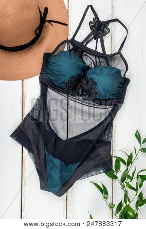 Women's Underwear On A Wooden Background