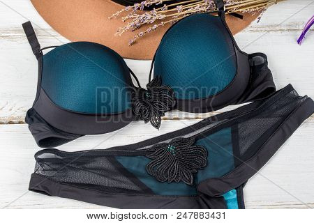 Women's Underwear On A Wooden Background