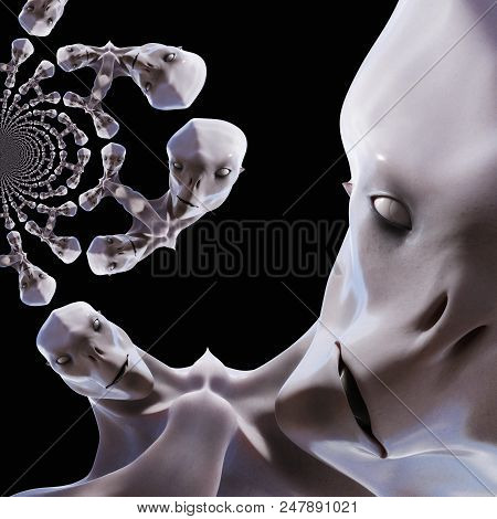 Digital 3D Illustration Of A Creepy Creature