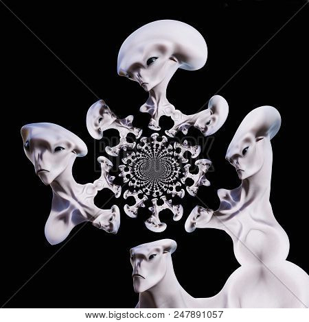 Digital 3D Illustration Of A Creepy Creature