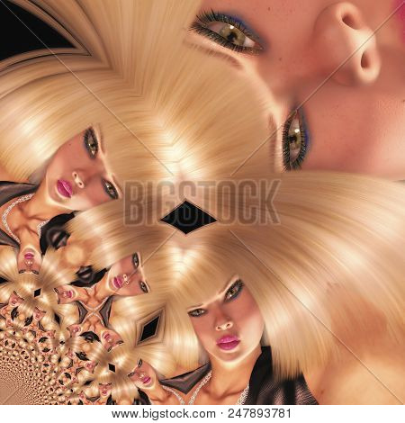 Digital Illustration Of A Girls Face, Digital Model