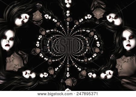 Digital Illustration Of A Gothic Female; Digital Model