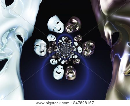 Digital Illustration Of Theater Masks