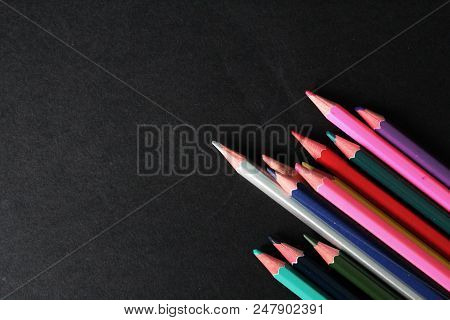 A Group Of Colored Pencils, Concept Od Creativity
