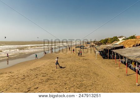 La Boquilla Cartagena, Colombia. March 2018. A View Of La Boquilla Beach Near Cartagena Colombia