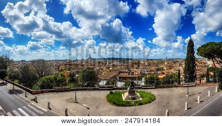 Panarama View Of Ancient Rome, Italy, Europe
