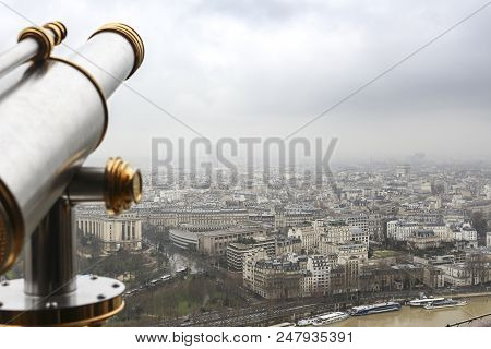Paris From Above - From The Eiffel Tower With Telescope - Urban, Sky And Buildings