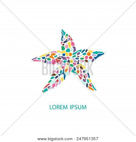 Logotype Template With Starfish. Easy To Use. On White Background. Perfect Logo For Your Business. C