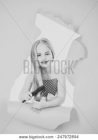 Care Of Children's Hair. Punchy Pastels Style With Little Girl. Punchy Pastels, Beauty And Fashion