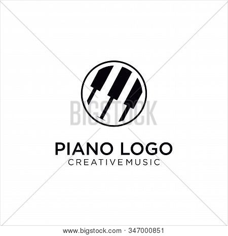 Vintage Piano Logo Icon Design Vector Stock