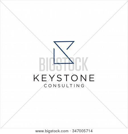 Monogram Letter K  Logo With Thin Black Monogram Outline Contour. Modern Trendy Letter K Design Vect