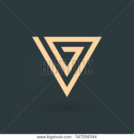 Vg V G Letter Logo Triangle Design. Corporate Tech Geometric Identity Concept. Stock Vector Illustra