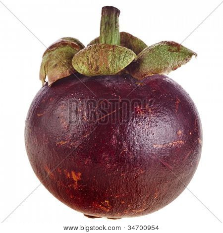 frischen Mangostan-Frucht, die isoliert auf weiss
