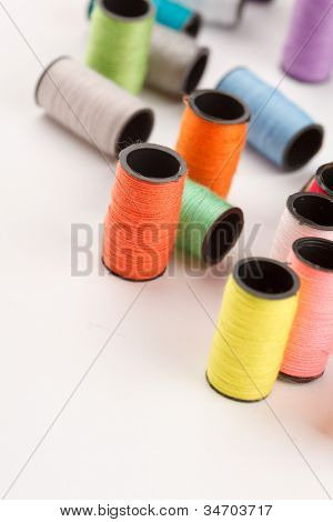 bobbins of lurex thread