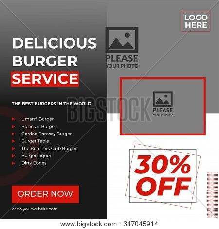 Food social media post template, Super food vector social media post template