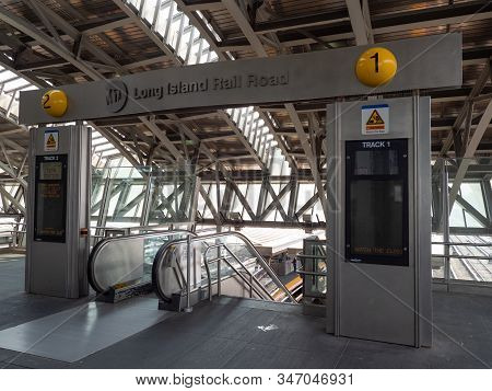 New York, Usa - June 2, 2019: The Access To The Train Platforms Of The Mta Trains At Jamaica Station