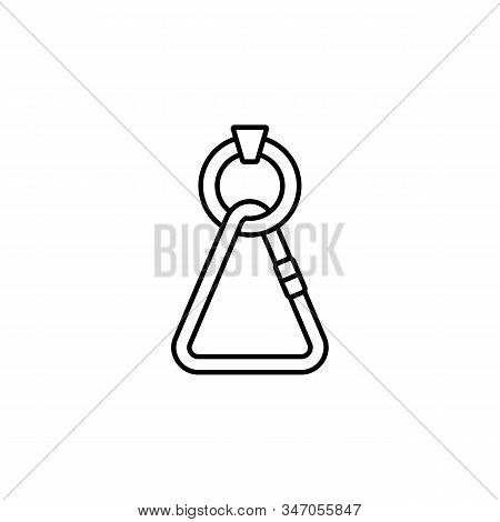 Carbine, Equipment, Hook, Carabineer Line Icon On White Background